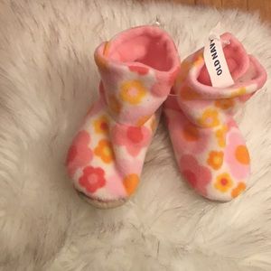 Cute flower print slipper booties